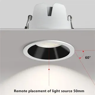 Spot encastrable LED rond plafond aluminium blanc mat baffle noir…