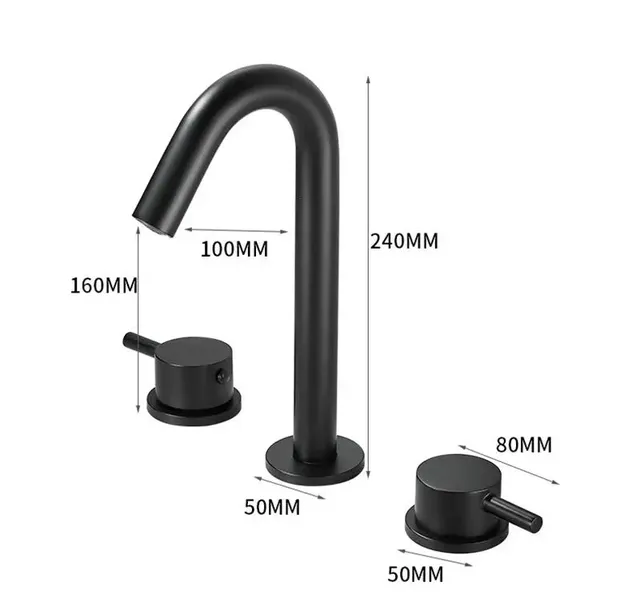 Robinet de lavabo en or brossé – vue 6
