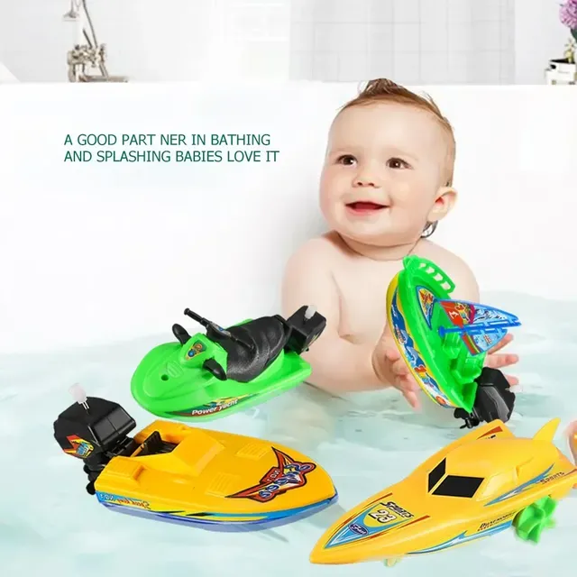 Jouet de bain de bateau rapide à remonter pour enfants – vue 5