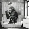 Rideau de douche avec animaux amusants en noir et blanc – vue 2