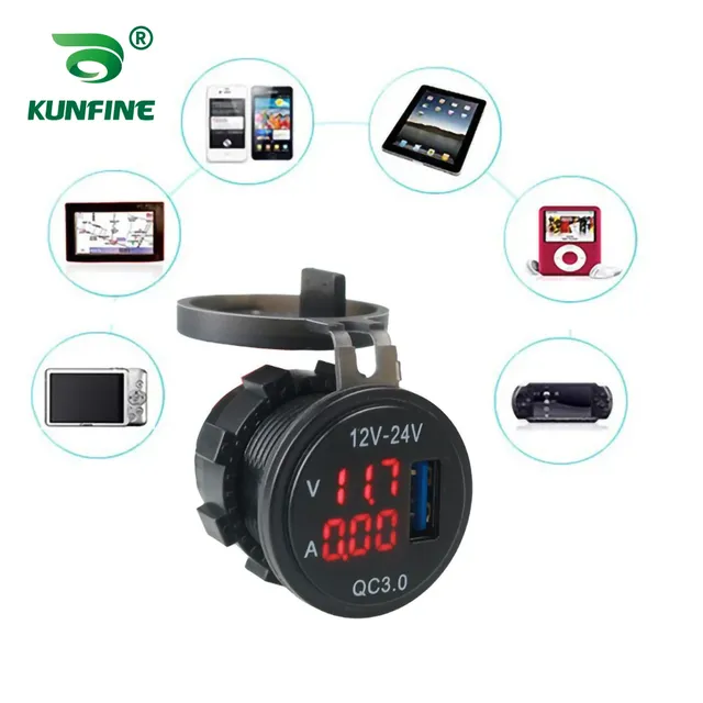 Chargeur voiture QC3 rapide voltmètre ampèremètre… – vue 6