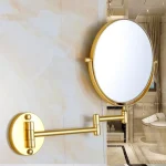 Miroir mural Double face pour salle de bain, miroir de maquillage pliable, miroir grossissant de 8 pouces