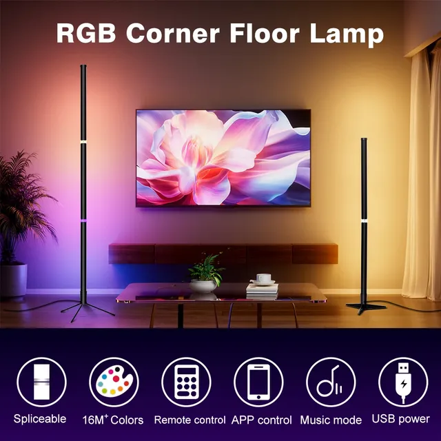 RGB LED atmosphère RGB WW CW lumière sol dimmable USB… – vue 2