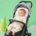 Coussin de poussette doux pour bébé, confortable, imprimé de dessin animé, tapis de siège de voiture, chaise de salle à manger respirante, coussin en coton