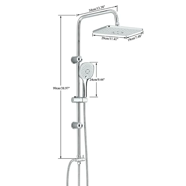 Ensemble de robinets de douche de salle de bains chromés – vue 5