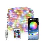 Lumières LED USB intelligentes pour décoration intérieure et extérieure, lumière dégradée, ficelle multifonctionnelle, fête de Noël, vacances, 5 m, 10 m, 20m