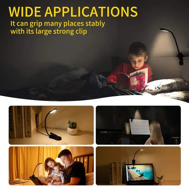 LED livre lumière USB Rechargeable lampe de lecture 3… – vue 4