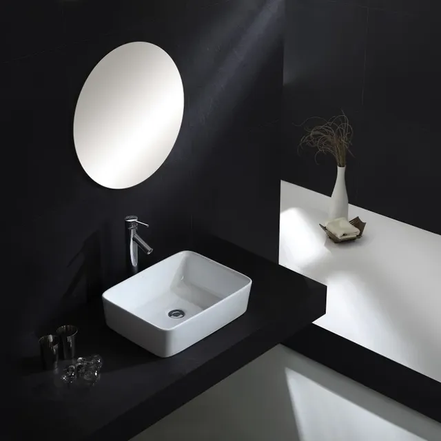 Vasque rectangulaire céramique blanche brillante… – vue 3