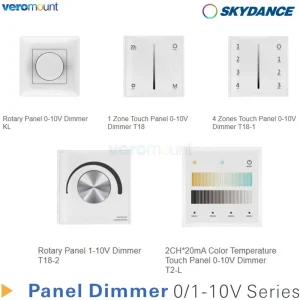 Skydance 0-10V 1-10V interrupteur à distance mural panneau tactile à gradation rotative AC100-240V contrôleur de variateur CCT couleur unique T18 T18-1 T18-2 Skydance 0-10V 1-10V interrupteur à distance mural panneau tactile à gradation rotative AC100-240V contrôleur de variateur CCT couleur unique T18 T18-1 T18-2
