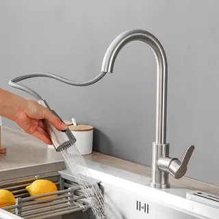 Robinet de cuisine avec tête de pulvérisation extractible