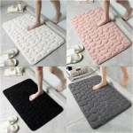 Tapis de bain de salle de bain An Ti Slip Tapis absorbant à séchage rapide dans le lavabo Tapis de sol latéral de baignoire Paillasson de salle de douche Tapis en mousse à mémoire de forme