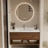 Meuble vasque mural suspendu bois noyer…