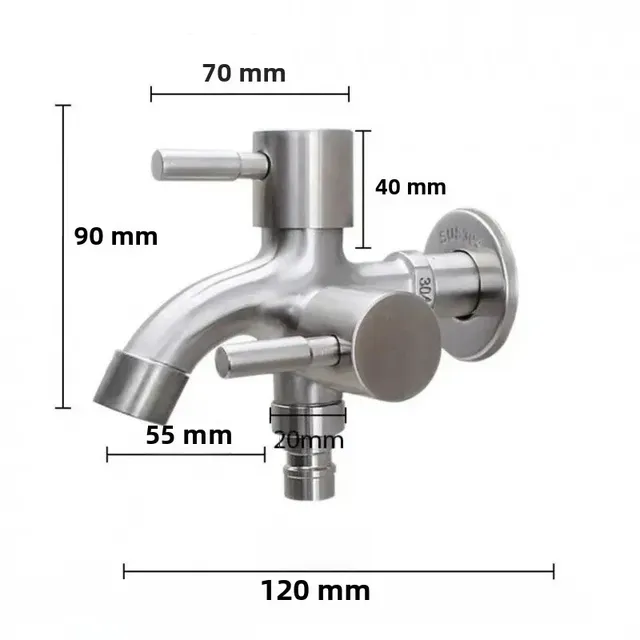 Robinet à Double sortie 1/2 "pour Machine à laver – vue 2