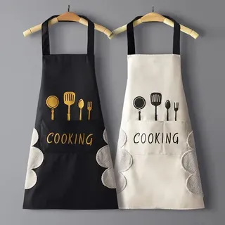 Tablier imperméable résistant huile cuisine ménage unisexe long coton…