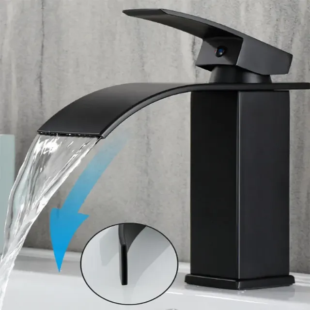 Robinet de lavabo en acier inoxydable noir – vue 4