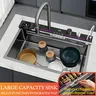 Grand évier de cuisine multifonctionnel à…