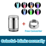 Robinet d&rsquo;eau LED, capteur de température à couleur changeante, cuisine salle de bains, douche, adaptateur de tête de buse de robinet