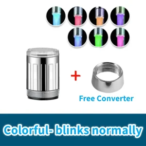 Robinet d&rsquo;eau LED, capteur de température à couleur changeante, cuisine salle de bains, douche, adaptateur de tête de buse de robinet