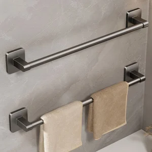 Porte-serviettes mural pour salle de bain, porte-serviettes noir avec aluminium et porte-serviettes, porte-serviettes de douche et de bain