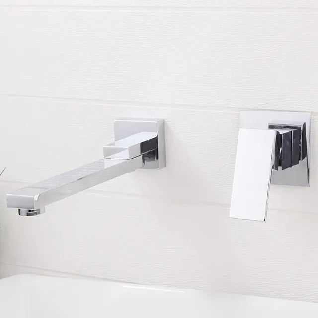 Lavabo mural avec poignée à levier unique moderne – vue 7