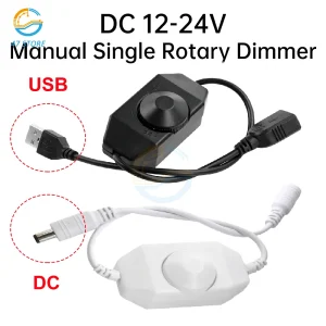 Variateur de bande LED monochrome DC 12V 24V, interrupteur de gradation de luminosité, contrôleur d&rsquo;alimentation, bouton de réglage