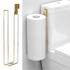 Porte-papier hygiénique de salle de bain avec rangement supplémentaire 3 rouleaux, sur le réservoir, support mural pour papier toilette, petit organisateur de toilettes