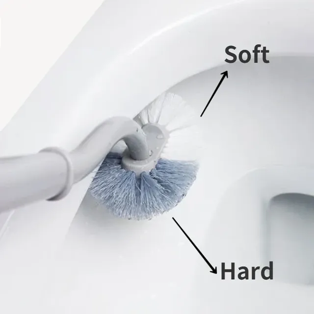 Brosse courbe de toilette de type S suspendue au mur de… – vue 3