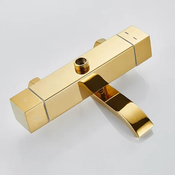 Ensemble de douche thermostatique doré – vue 5