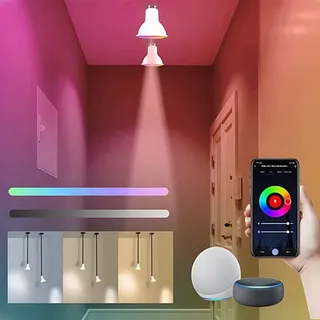 SUNRI-Tuya Wifi 6W 220V Dimmable GU10 ampoule LED intelligente 10…