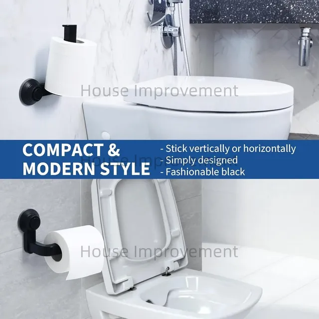 Support papier toilette mural ventouse fixation sans… – vue 4
