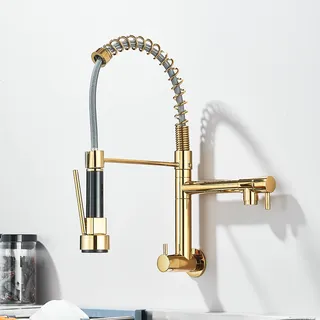Robinet mural monocommande professionnel douchette extractible ressort…