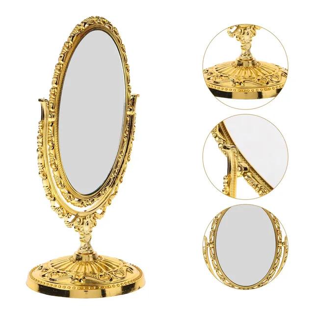 Miroir de maquillage rotatif Vintage ovale rotatif avec… – vue 3