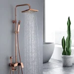 Tuqiu – ensemble de douche à effet de pluie en or Rose, robinet de salle de bains avec robinet de baignoire, ensemble de robinets de bain et de douche en laiton, robinet de baignoire