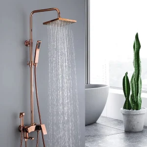 Tuqiu – ensemble de douche à effet de pluie en or Rose, robinet de salle de bains avec robinet de baignoire, ensemble de robinets de bain et de douche en laiton, robinet de baignoire Tuqiu – ensemble de douche à effet de pluie en or Rose, robinet de salle de bains avec robinet de baignoire, ensemble de robinets de bain et de douche en laiton, robinet de baignoire