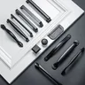 Poignées noires boutons d'armoire de meubles poignées de… – vue 2