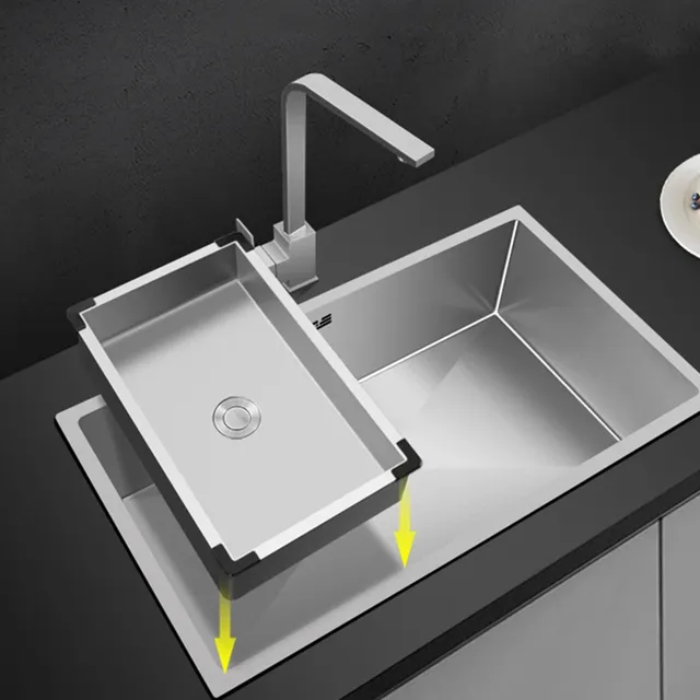 Évier cuisine acier inoxydable 304 brossé encastrable… – vue 2