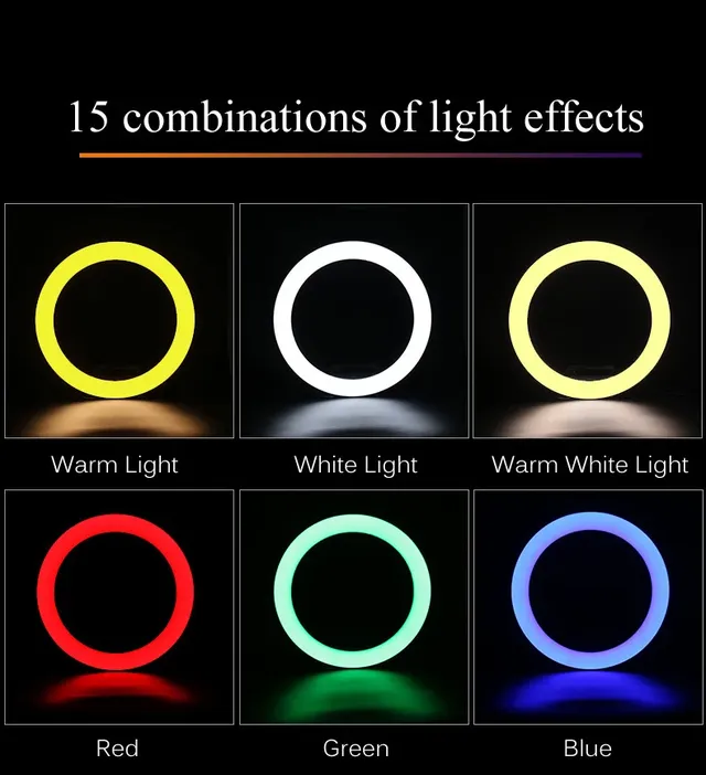 Anneau lumineux RGB rond avec télécommande pour Smartphone – vue 3