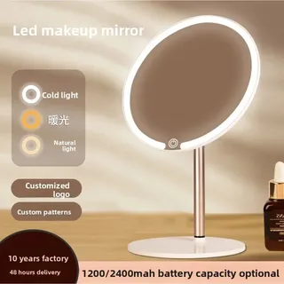 Miroir de maquillage rond LED