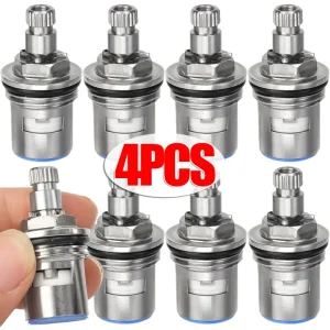 1/4 pièces cartouches de robinet remplacement en acier inoxydable vannes de robinet ménage vanne à Angle unique cuisine salle de bains robinet accessoires