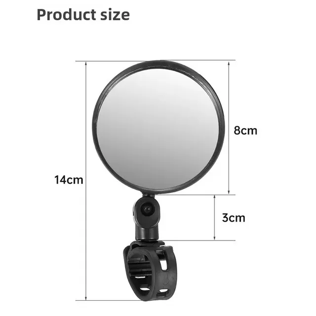 Rétroviseur vélo rond convexe grand angle guidon… – vue 2