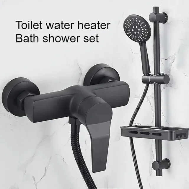 Robinets de douche muraux noirs – vue 6