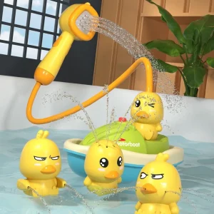 Jouet de bateau de baignoire en forme de canard mignon avec 3 canards émotionnels, jouets à pulvérisation d’eau automatique pour les tout-petits, cadeau de réception-cadeau pour bébé interactif sensoriel Jouet de bateau de baignoire en forme de canard mignon avec 3 canards émotionnels, jouets à pulvérisation d’eau automatique pour les tout-petits, cadeau de réception-cadeau pour bébé interactif sensoriel
