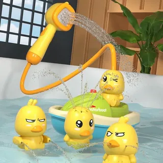 Jouet de bateau de baignoire en forme de canard mignon avec 3 canards…
