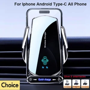 chargeur sans fil voiture support smartphone induction serrage automatique universel fixation grille aération bras compact premium chargeur sans fil voiture support smartphone induction serrage automatique universel fixation grille aération bras compact premium
