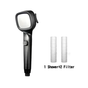Pommeau de douche haute pression avec bouton marche/arrêt, pulvérisateur, économie d’eau, buse de douche réglable, filtre pour HO4 modes Pommeau de douche haute pression avec bouton marche/arrêt, pulvérisateur, économie d’eau, buse de douche réglable, filtre pour HO4 modes