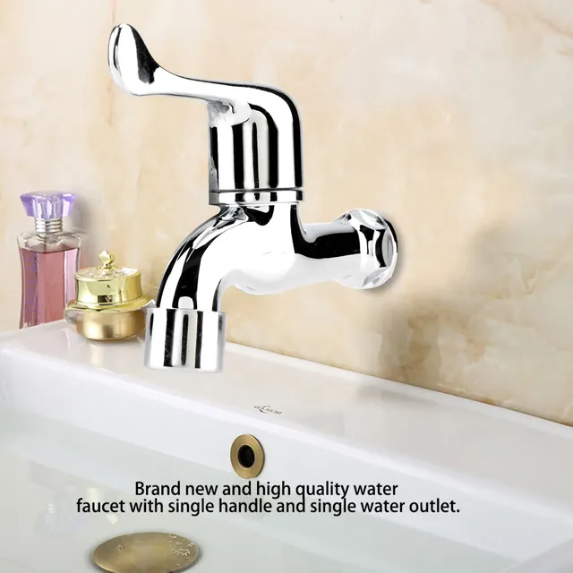 Robinet machine laver mural chromé plastique bec unique… – vue 3