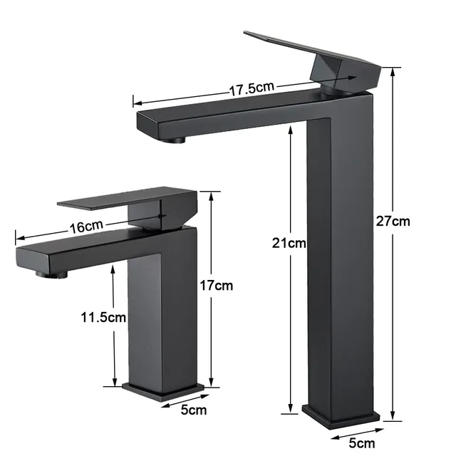 Robinet de lavabo de salle de bains noir mat – vue 6