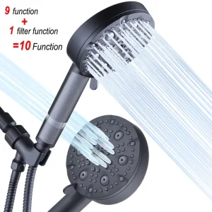 Pommeau de douche à main à 10 fonctions – Ensemble de douche à économie d&rsquo;eau pour salle de bain