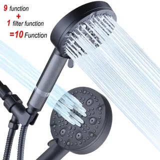 Pommeau douche manuel double tete ronde multijets dix fonctions buses…
