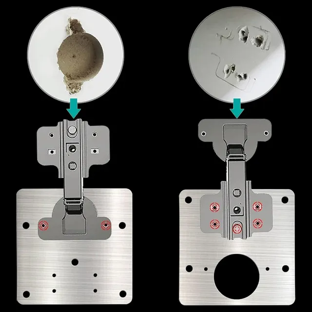 Kit de plaque de réparation de charnière d'armoire – vue 3